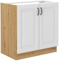 Szafka STILO 80 ZL 2F kuchenna Biały/Dąb Artisan pod zlew
