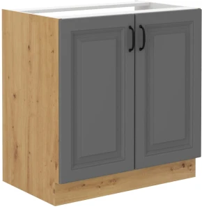 Szafka kuchenna pod zlew STILO 80 ZL 2F Szary/Dąb Artisan