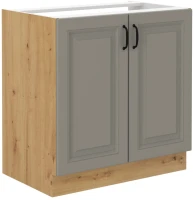 Szafka pod zlew kuchenna Gliniasty Szary/Dąb Artisan STILO 80 ZL 2F