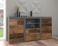 Komoda z 2 szufladami do salonu Rumba OLDMAT20 2D 2S Old Style/Matera + LED