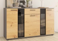 Komoda z szufladą Salsa ARMAT20 3D 1S Dąb Artisan/Matera + LED