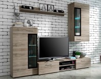 Meblościanka młodzieżowa Tango SRC01 San Remo Ciemne + LED