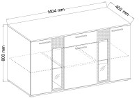 Meblościanka pod telewizor Salsa OLDMAT01 z komodą OLDMAT20 3D 2S Old Style/Matera + LED wymiary zamknięta