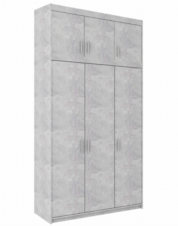 Szafa trzydrzwiowa Elena 3D BJ03 z nadstawką NAEL BJ03 Jasny Beton szafa z zestawu