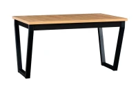 Stół rozkładany loftowy do salonu jadalni 140/180x80 IKON 2 Czarny/Dąb Artisan