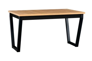 Stół rozkładany loftowy do salonu jadalni 140/180x80 IKON 2 Czarny/Dąb Artisan