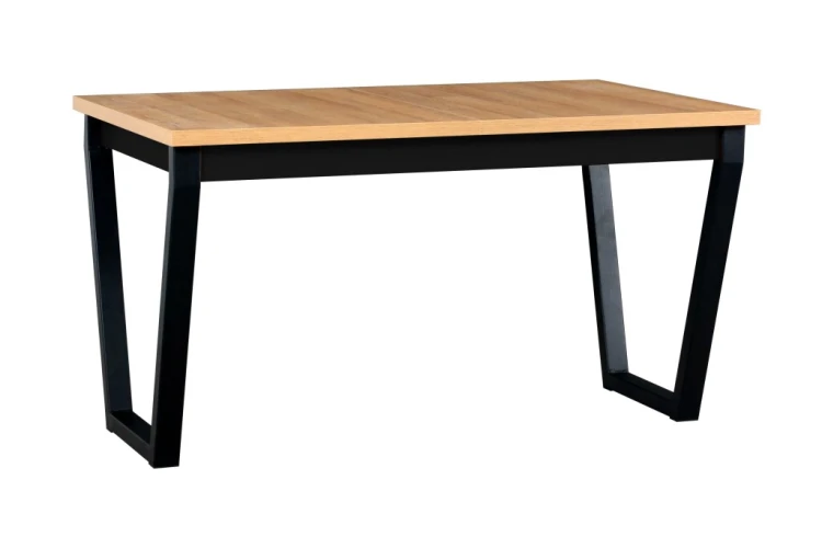 Stół rozkładany loftowy do salonu jadalni 140/180x80 IKON 2 Czarny/Dąb Artisan