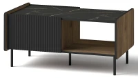 Stolik kawowy do salonu ze schowkiem Prestigo P11 w kolorze czarnym/orzech/San Sebastian