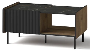 Ława stolik kawowy do salonu ze schowkiem Prestigo P11 Czarna/Orzech/San Sebastian
