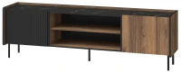 Komoda RTV 180 cm pod telewizor do salonu Prestigo P17 Czarna/Orzech/San Sebastian