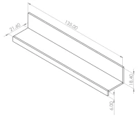 Wymiary półki na ścianę Oviedo OV-05 - sklep meblowy BIRD Meble