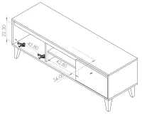 Wymiary szafki RTV pod telewizor Oviedo OV-07 - internetowy sklep meblowy BIRD Meble