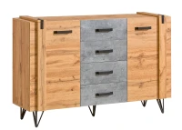 Komoda 135 cm szeroka Lofter L05 z czterema szufladami  i dwoma frontami