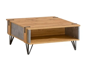 Stolik ława kawowa do salonu 80 cm Lofter L12 Beton Millenium Dąb Wotan