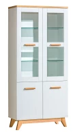 Piękna witryna 85 cm do salonu Sven SV3 w kolorze Dąb Nash/Sosna Andersen.
