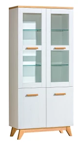 Witryna 85 cm do salonu Sven SV3 Dąb Nash/Sosna Andersen