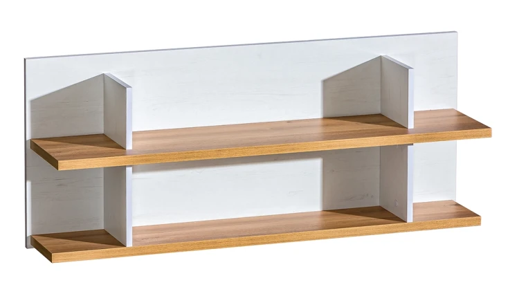 Półka podwójna wisząca 122 cm Sven SV11 w kolorze Dąb Nash/Sosna Andersen.