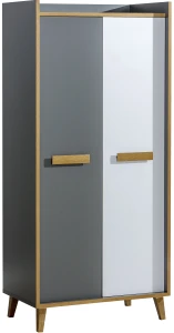 Szafa 90 cm do pokoju młodzieżowego Werso W1 Dąb Riveria/Biały/Antracyt