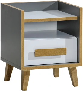 Szafka nocna do pokoju młodzieżowego 120 cm Werso W11 Dąb Riveria/Biały/Antracyt