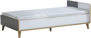Łóżko z pojemnikiem i materacem piankowym 90x195 Werso W10 Dąb Riveria/Biały/Antracyt