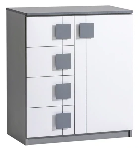 Komoda Gumi z 4 szufladami G3 Biały/Antracyt