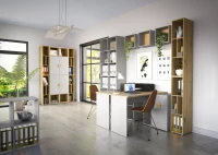 Ten niezwykle stylowy regał do sypialni i salonu Melo ME3 w kolorze dąb artisan to idealne rozwiązanie dla osób ceniących nowoczesny design i funkcjonalność.