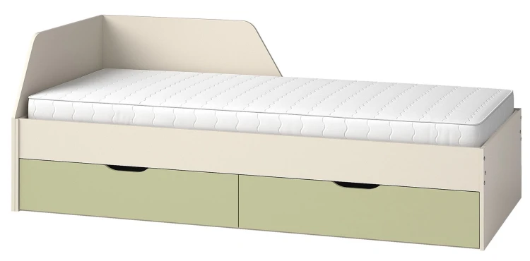 Lewostronne jednoosobowe łóżko młodzieżowe 90x200 Melo ME9 w kolorze Cashmere Avocado.