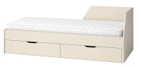 Prawostronne jednoosobowe łóżko młodzieżowe 90x200 Melo ME9 w kolorze Cashmere Avocado.