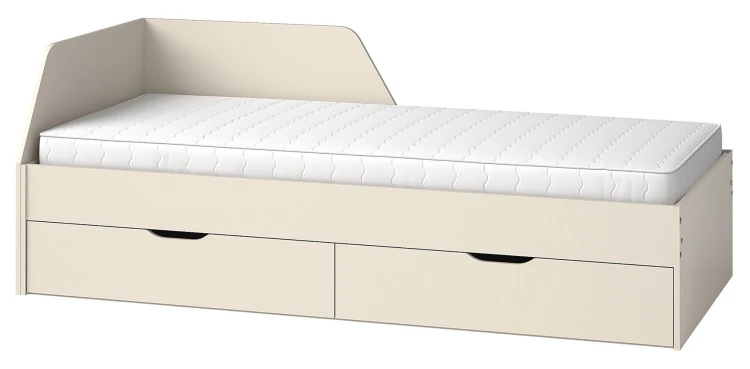 Lewostronne łóżko młodzieżowe z materacem 90x200 Melo ME9 w kolorze Cashmere.