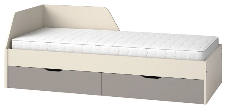 Lewostronne Łóżko młodzieżowe z materacem 90x200 Melo ME9 w kolorze Cashmere Antracyt.
