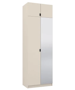 Szafa z lustrem i nadstawką 80 cm do garderoby modułowej Foxen Cashmere