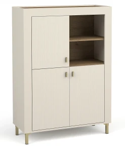 Komoda trzydrzwiowa do salonu Mossa MO5 Cashmere/Dąb Whisky