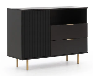 Komoda do salonu Nubia K1D2SZ Czarny Mat