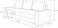 Kanapa z funkcją spania do salonu na sprężynach z pojemnikiem sofa rozkładana Klass Plus wymiary - internetowy sklep meblowy Bird Meble