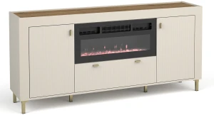 Komoda do salonu Mossa MO7 z kominkiem Cashmere/Dąb Whisky