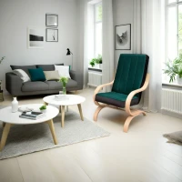 Fotel finka do salonu pokoju Girona zielony/czarny - internetowy sklep meblowy Bird Meble