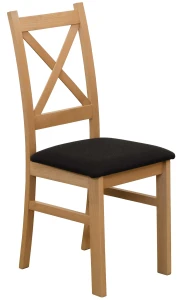 Krzesło krzyżak drewniane do jadalni Dąb Artisan/Czarny