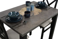 Zestaw stół 100x70 z 2 krzesłami do kuchni jadalni M001-2 Czarny/Beton