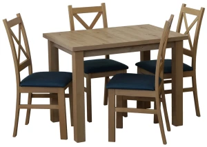 Zestaw stół 100x70 z 4 krzesłami do kuchni jadalni M013-4 Dąb Artisan