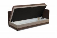 Tapczan łóżko jednoosobowe z pojemnikiem Hirek 80x180 Brązowe/Beżowe