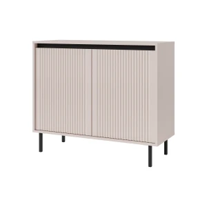 Komoda z ryflowanym frontem Yukashi 2F T812 beżowa
