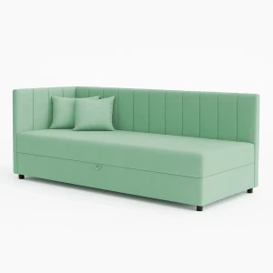 Tapczan łóżko jednoosobowe z pojemnikiem do salonu Sofaro Plus 90x200 Mięta