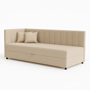 Tapczan łóżko jednoosobowe z pojemnikiem do salonu Sofaro Plus 80x200 Beż