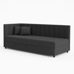 Tapczan łóżko jednoosobowe z pojemnikiem do salonu Sofaro 80x180 Grafitowe