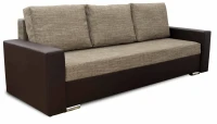 Kanapa z funkcją spania i pojemnikiem do salonu sofa Klass brąz/cappucino - internetowy sklep meblowy Bird Meble