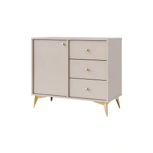 Komoda z szufladami do salonu Sakai 1 1F 3S T814 Beżowy