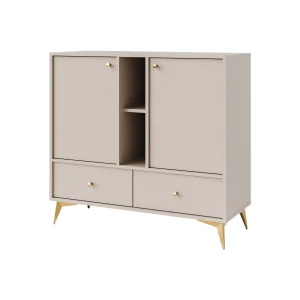 Komoda z szufladami do salonu Sakai 1 2F 2S T825 Beżowy