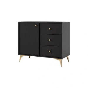 Komoda z szufladami do salonu Sakai 1 1F 3S T814 Czarny