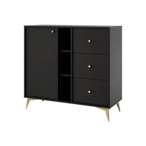 Komoda z szufladami do salonu Sakai 1 1F 3S T824 Czarny