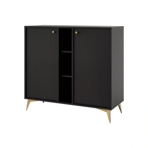 Komoda dwudrzwiowa do salonu Sakai 1 2F T822 Czarny